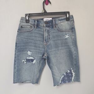 Abercrombie Kids Blue Distressed Denim Shorts